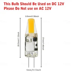 10PCS G4 LED Bulb 3W Equivalent to G4 Halogen Bulb 30W Mini G4 LED Light Bulb Warm whit 3000K Daylight White 6000K G4 Base DC 12V