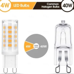 6pcs G9 LED Bulbs Incandescent Bulb 4W Replacement for Halogen Lamp 40W No Flickering AC 220V 240V Energy Saving Small Bulb