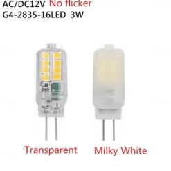 6/10pcs G4 LED Corn Lamp, G4 LED Bi-pin Bulb AC/DC12V 3W 16LEDs 2835 SMD No Flicker Bulb Bead Replacement 30W Halogen Lamp Home Chandelier Lighting