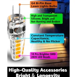 10pcs G4 LED Light Bulb 2W Equivalent to Halogen Bulb 20W T3 JC Type Bi-Pin G4 Base AC/DC 12V for RV Interior Boat Yacht Courtyard Path Not-Dimmable