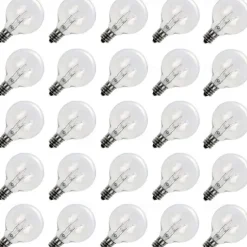 25pcs G40 Replacement Edison Incandescent Light Bulbs 7W Clear Globe Bulb/Multicolor E12 C7 Candelabra Dimmable for Indoor Outdoor Patio Décor