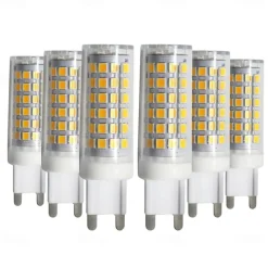 6pcs G9 9W 76LED 2835SMD Corn LED Lamp Bulb Warm Cool Natural White AC110-240V 75W Halogen Bulb Equivalent 750lm Non Flicker