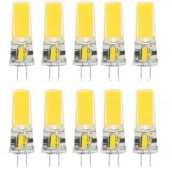 10pcs G4 3W 450lm COB 2508 LED Bi-pin Light Bulb for Cabinet Light Ceiling Lights RV Boats Outdoor Lighting 100W Halogen Equivalent Warm White Cold White