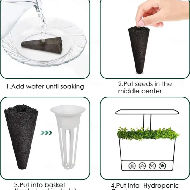 10PCS Grow Sponges, Seed Pod Kit Root Growth Sponges Replacement Seed Pods Compatible with Hydroponics Sponges Seed Starter Sponges Refill Pods for Hydroponic Growing System Indoor Garden