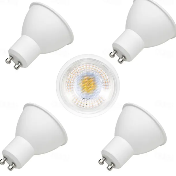 4PCS GU10 LED Bulb 7W 8Leds Dimmable 3000K Warm White for Kitchen Range Living Room Bedroom
