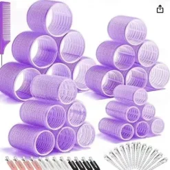 36Pcs Hair Roller Set with Clips, Self-Grip Hair Rollers for Volume, Salon Hairdressing Curlers and DIY Hairstyles, 4 Sizes Rollers Hair Curlers in a Storage Bag