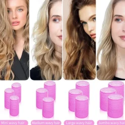 36Pcs Hair Roller Set with Clips, Self-Grip Hair Rollers for Volume, Salon Hairdressing Curlers and DIY Hairstyles, 4 Sizes Rollers Hair Curlers in a Storage Bag