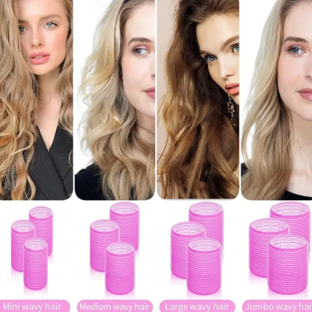 36Pcs Hair Roller Set with Clips, Self-Grip Hair Rollers for Volume, Salon Hairdressing Curlers and DIY Hairstyles, 4 Sizes Rollers Hair Curlers in a Storage Bag