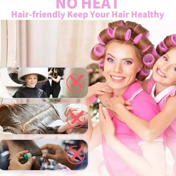 36Pcs Hair Roller Set with Clips, Self-Grip Hair Rollers for Volume, Salon Hairdressing Curlers and DIY Hairstyles, 4 Sizes Rollers Hair Curlers in a Storage Bag