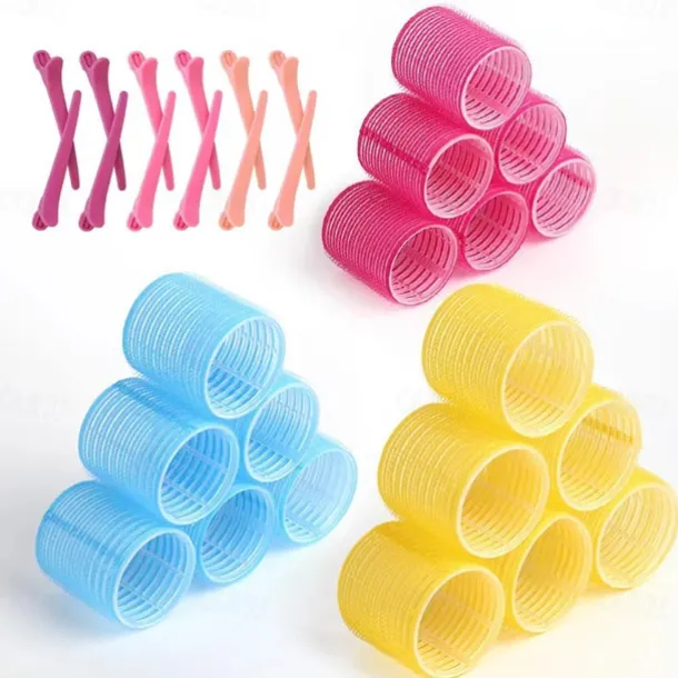 36Pcs Hair Roller Set with Clips, Self-Grip Hair Rollers for Volume, Salon Hairdressing Curlers and DIY Hairstyles, 4 Sizes Rollers Hair Curlers in a Storage Bag