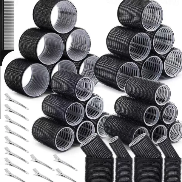 36Pcs Hair Roller Set with Clips, Self-Grip Hair Rollers for Volume, Salon Hairdressing Curlers and DIY Hairstyles, 4 Sizes Rollers Hair Curlers in a Storage Bag