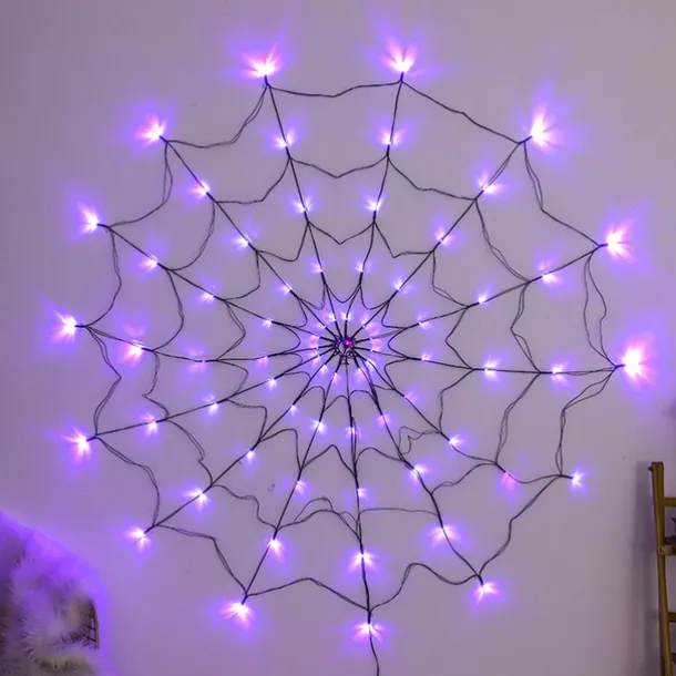 2PCS Halloween Decoration Luminous Spider Web Fishing Net Lights String For Party Ghost Festival Props Halloween Decorations