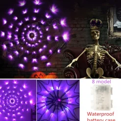 2PCS Halloween Decoration Luminous Spider Web Fishing Net Lights String For Party Ghost Festival Props Halloween Decorations