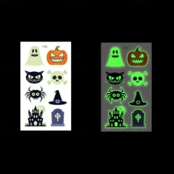 10PCS Halloween Spider Web Luminous Tattoo Stickers Cartoon Luminous Festival Party Face Stickers