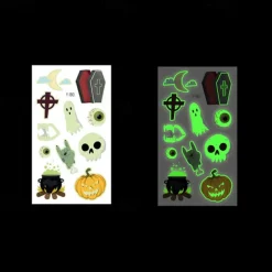 10PCS Halloween Spider Web Luminous Tattoo Stickers Cartoon Luminous Festival Party Face Stickers