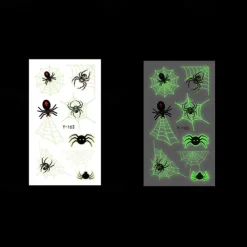 10PCS Halloween Spider Web Luminous Tattoo Stickers Cartoon Luminous Festival Party Face Stickers