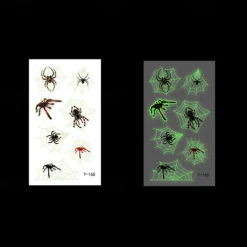 10PCS Halloween Spider Web Luminous Tattoo Stickers Cartoon Luminous Festival Party Face Stickers