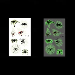 10PCS Halloween Spider Web Luminous Tattoo Stickers Cartoon Luminous Festival Party Face Stickers