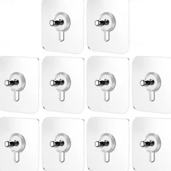 10pcs Heavy Duty Wall Hangers Garland Hooks Outdoor Self Adhesive Wall Hooks Without Nails Wall Hooks for Hanging Wall Hangers Adhesive Hooks, Stick Sticky Wall Hooks Magnetic Purse Hanger
