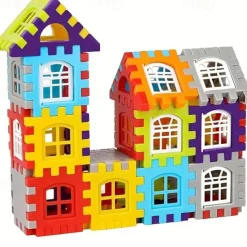 100pcs House Assembly Building Blocks Large Size Creative Square Block Building Blocks Basic Assembly Building Blocks Educational DIY Assembly Toys Birthday Gifts Christmas Halloween Gift