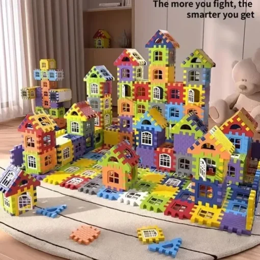 100pcs House Assembly Building Blocks Large Size Creative Square Block Building Blocks Basic Assembly Building Blocks Educational DIY Assembly Toys Birthday Gifts Christmas Halloween Gift