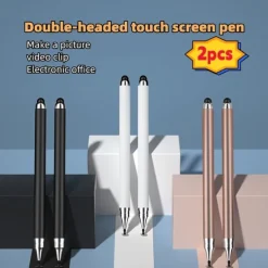 2pcs 2-in-1 Double-Headed Capacitive Stylus Pen High Sensitivity Precision Universal For Ipad IPhone Tablets Touch Screens