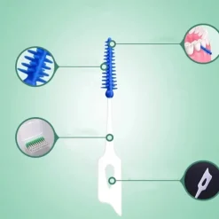 100pcs Interdental Silicone Brushes Dental Toothpicks Brush Between Teeth Silicone Toothpicks With Thread Oral Cleaning Tool