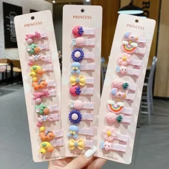 10pcs Kids Girls' Hair Accessories Party Halloween Floral 13# Ball Animal 10-piece Set 10# Grape Pumpkin 10-piece set