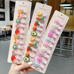 10pcs Kids Girls' Hair Accessories Party Halloween Floral 13# Ball Animal 10-piece Set 10# Grape Pumpkin 10-piece set