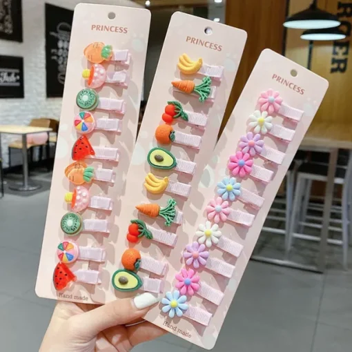 10pcs Kids Girls' Hair Accessories Party Halloween Floral 13# Ball Animal 10-piece Set 10# Grape Pumpkin 10-piece set