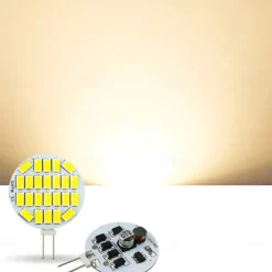 10pcs LED Bi pin Lights 24LED AC/DC12V-36V Constant Current Wide Voltage Corn Lights LED Bi-pin Lights G4 Pin 5730 SMD Beads Window Cabinet Lamp Household Interior Lamp Decorative Lamp Light Source