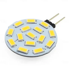 10pcs LED Bi-pin Light Bulb Lamp Side-pin 2W G4 Round 15 SMD5730 DC AC 12-24V Warm Cold White Equivalent to 20W Halogen Bulb Replacement 120° Beam Angle