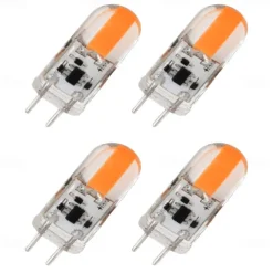 4pcs LED Bi-pin Lights GY6.35 Silica Gel Spotlight 5W 500 lm Light Bulb COB Energy Saving and Environmental Protection Crystal Chandelier Light Source Warm White White AC/DC12 V