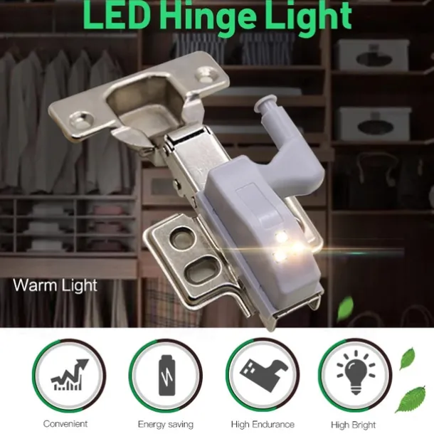 10PCS LED Cabinet Light LED Inner Hinge Lamp Closet Light Battery Wireless Lamp Universal Wardrobe Cupboard Sensor Lighting