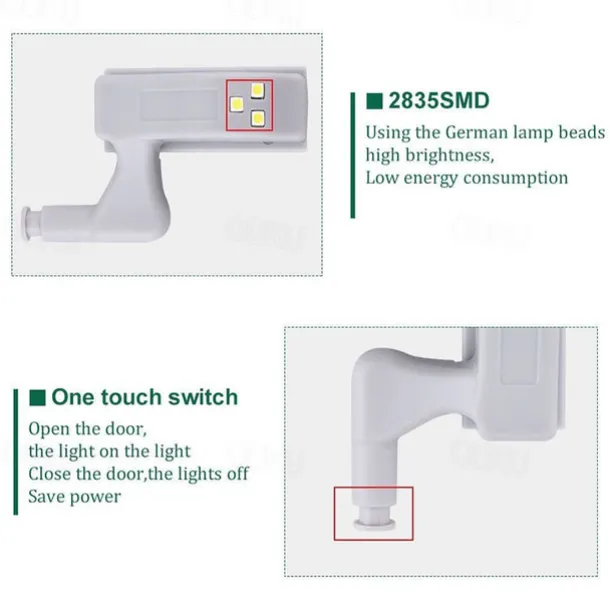 10PCS LED Cabinet Light LED Inner Hinge Lamp Closet Light Battery Wireless Lamp Universal Wardrobe Cupboard Sensor Lighting