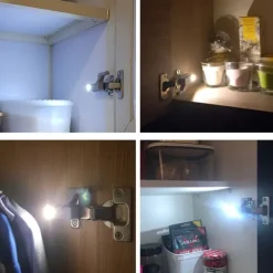 10PCS LED Cabinet Light LED Inner Hinge Lamp Closet Light Battery Wireless Lamp Universal Wardrobe Cupboard Sensor Lighting