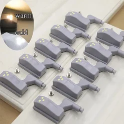10PCS LED Cabinet Light LED Inner Hinge Lamp Closet Light Battery Wireless Lamp Universal Wardrobe Cupboard Sensor Lighting