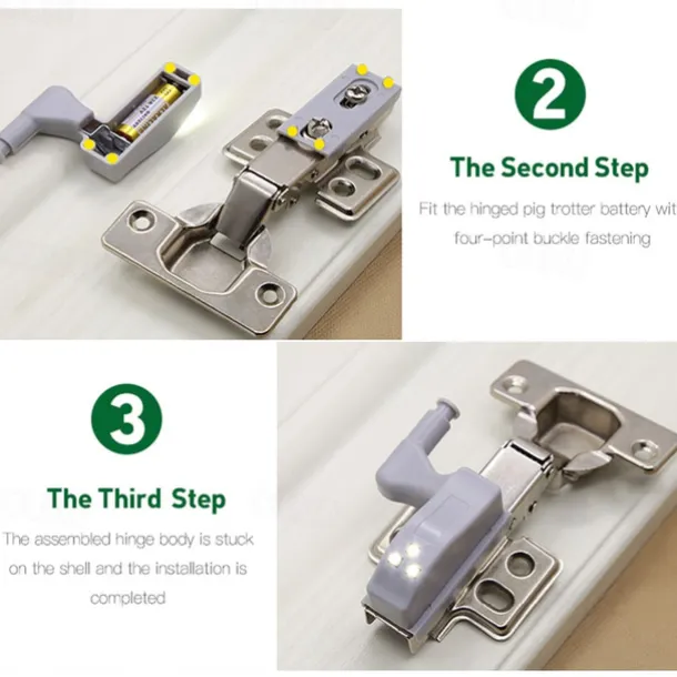 10PCS LED Cabinet Light LED Inner Hinge Lamp Closet Light Battery Wireless Lamp Universal Wardrobe Cupboard Sensor Lighting
