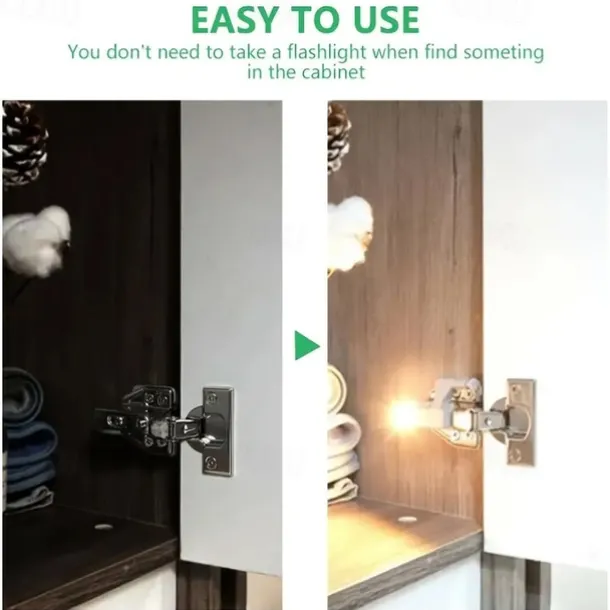 10PCS LED Cabinet Light LED Inner Hinge Lamp Closet Light Battery Wireless Lamp Universal Wardrobe Cupboard Sensor Lighting