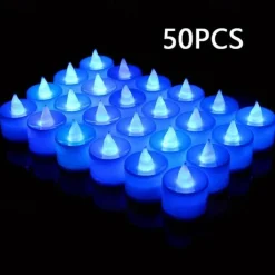 24/50pcs LED Electronic Candle Lamp, Round White Shell Nightlight, Small LED Light, For Valentine's Day, Christmas, Various Holiday Decoration