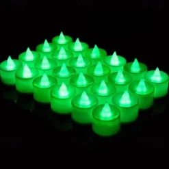 24/50pcs LED Electronic Candle Lamp, Round White Shell Nightlight, Small LED Light, For Valentine's Day, Christmas, Various Holiday Decoration