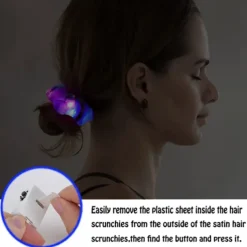 5pcs LED Luminous Hair Scrunchies Light Up Hair Scrunchies Elastic Light Women Girls Hair Bands for Halloween Christmas Party