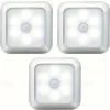 3pcs LED Motion Sensor Night Light Set, 6LED Closet Cabinet Sensor Light Automatic Infrared Activated Battery Powered for Novelty Place Closet, Cabinet, Stair, Bedroom, Corridor, Toilet, Wardrobe