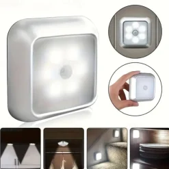 3pcs LED Motion Sensor Night Light Set, 6LED Closet Cabinet Sensor Light Automatic Infrared Activated Battery Powered for Novelty Place Closet, Cabinet, Stair, Bedroom, Corridor, Toilet, Wardrobe