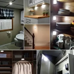 3pcs LED Motion Sensor Night Light Set, 6LED Closet Cabinet Sensor Light Automatic Infrared Activated Battery Powered for Novelty Place Closet, Cabinet, Stair, Bedroom, Corridor, Toilet, Wardrobe