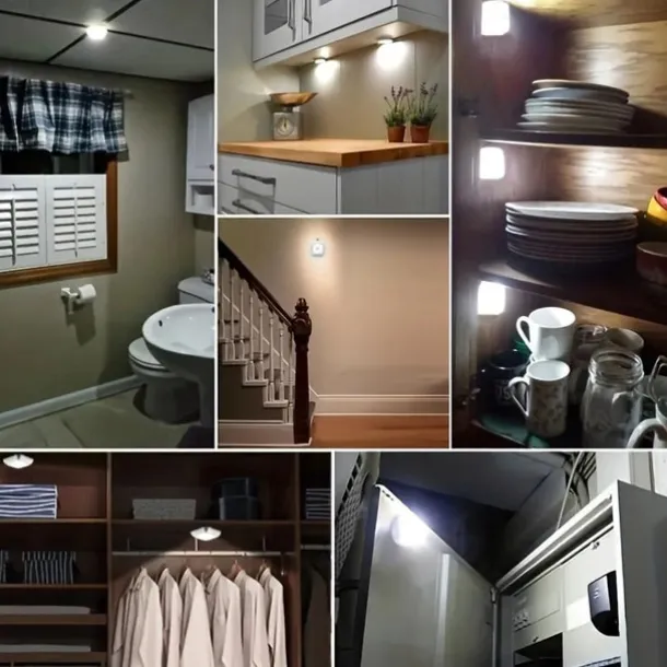 3pcs LED Motion Sensor Night Light Set, 6LED Closet Cabinet Sensor Light Automatic Infrared Activated Battery Powered for Novelty Place Closet, Cabinet, Stair, Bedroom, Corridor, Toilet, Wardrobe