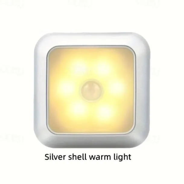 3pcs LED Motion Sensor Night Light Set, 6LED Closet Cabinet Sensor Light Automatic Infrared Activated Battery Powered for Novelty Place Closet, Cabinet, Stair, Bedroom, Corridor, Toilet, Wardrobe