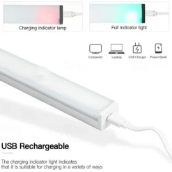 2pcs 10LED PIR Motion Sensor Night Lamp USB Charging Human Body Automatic Sensing Night Light Cabinet Wardrobe Wall Light Stair Bedroom Lighting Smart Light Sensing Night Light