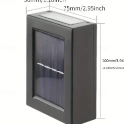 4PCS LED Solar Outdoor Wall Lights Waterproof Up and Down Lighting 2LED Outdoor Waterproof Fence Light Suitable for Yard Garage Porch Garden Decoration