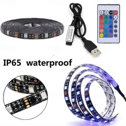 1pcs LED Strip Light USB 5050SMD DC5V Flexible LED Lamp Tape RGB 0.5M TV Desktop Screen BackLight Diode Tape with 24K Remote